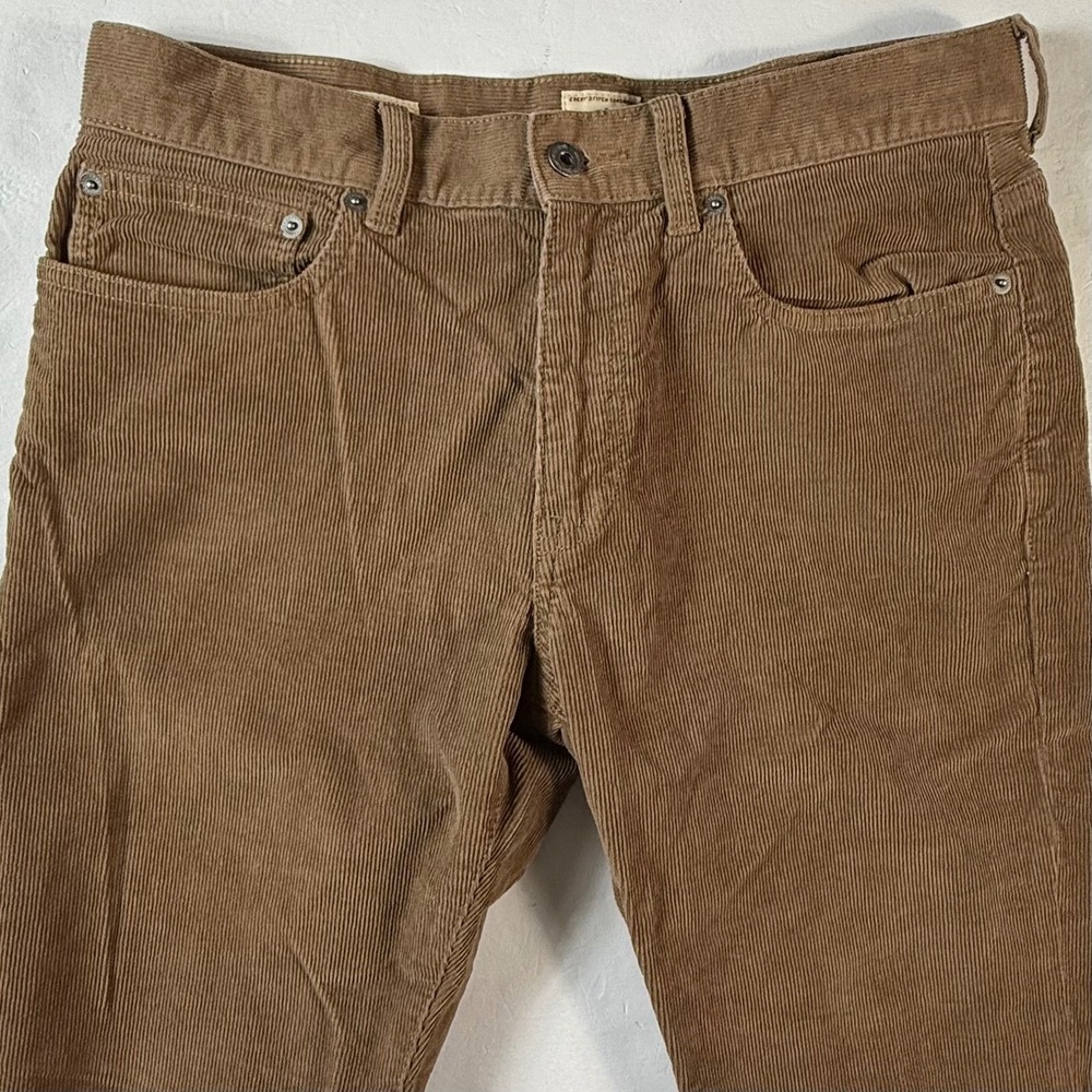 J Crew 484 Corduroy Pants Mens Size 32x32 Brown Tapered Leg Performance Stretch